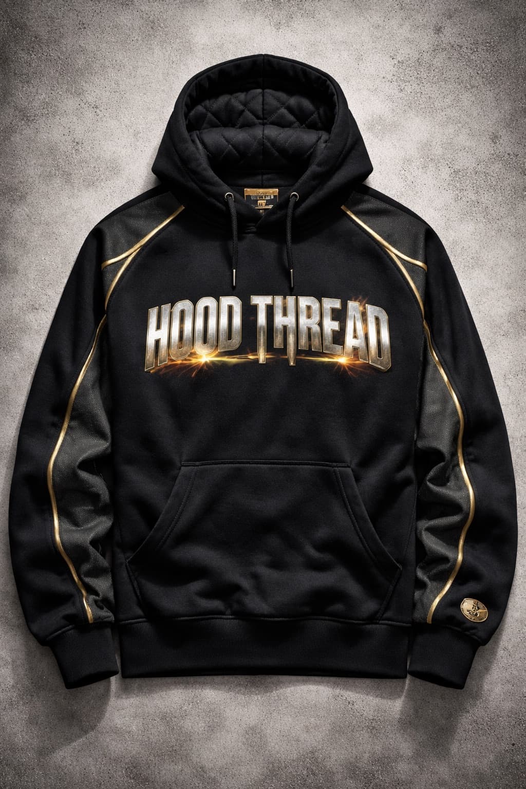 Hood Thread Premium Signature Hoodie – Black & Gold