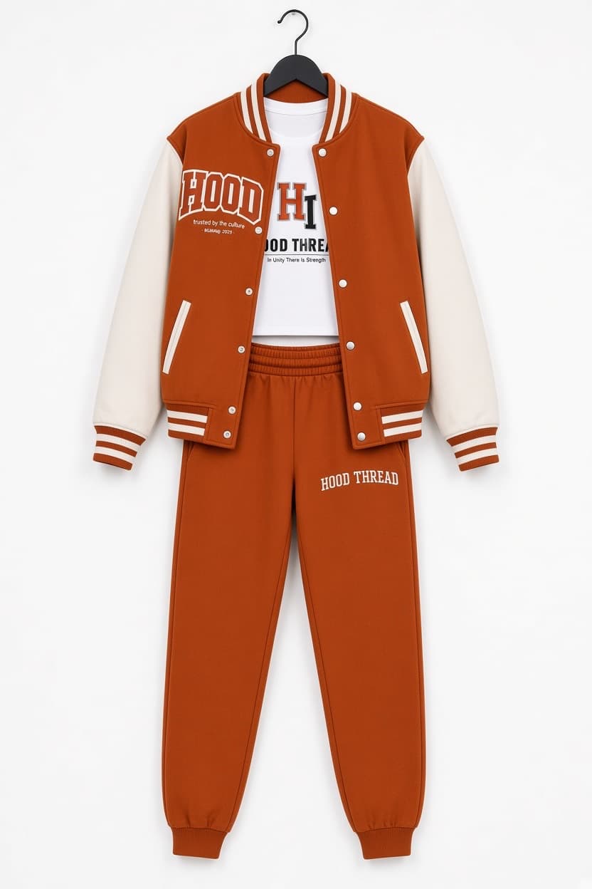 Hood Thread Varsity Tracksuit Set