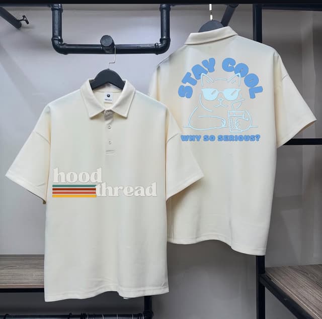 Hood Thread Stay Cool Oversized Polo β Cream Edi